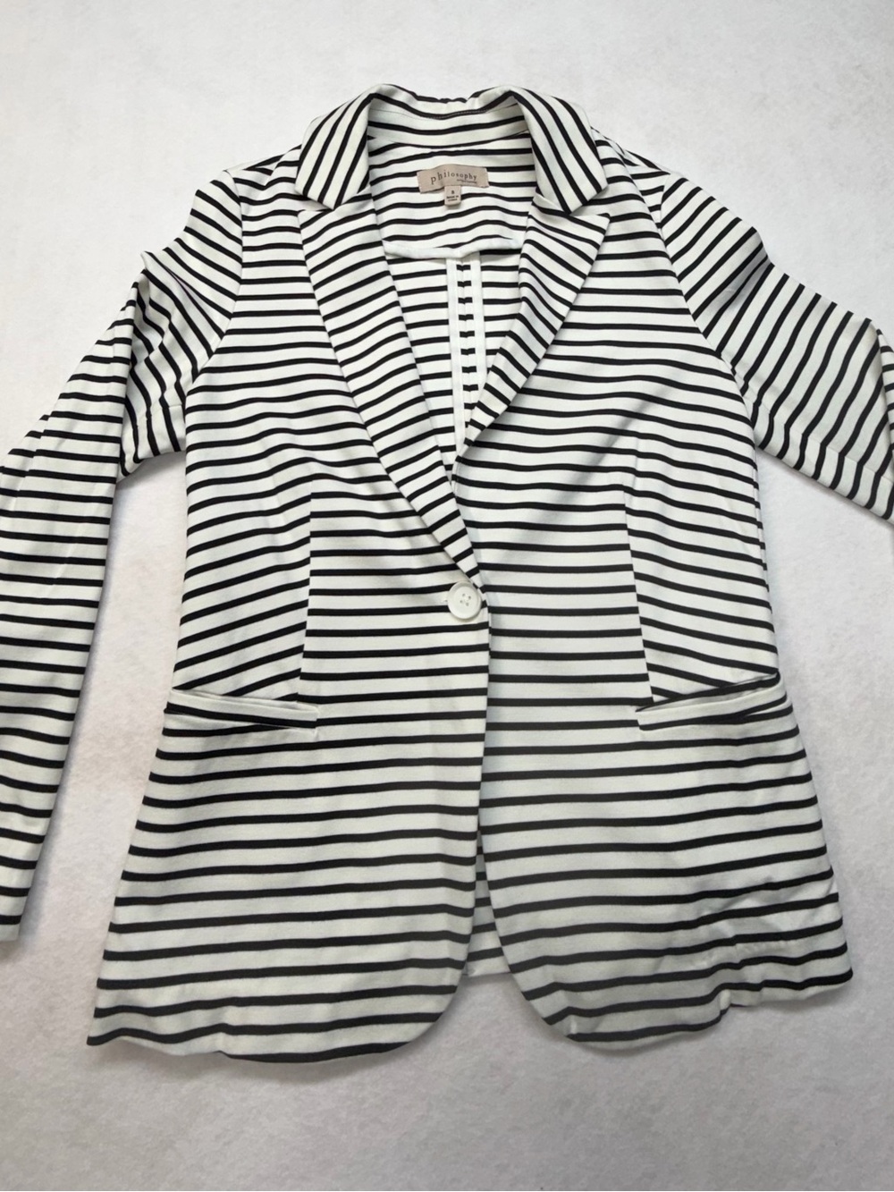 Philosophy Black and White Striped Blazer